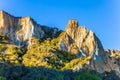 Peaked rocks Clay Cliffs